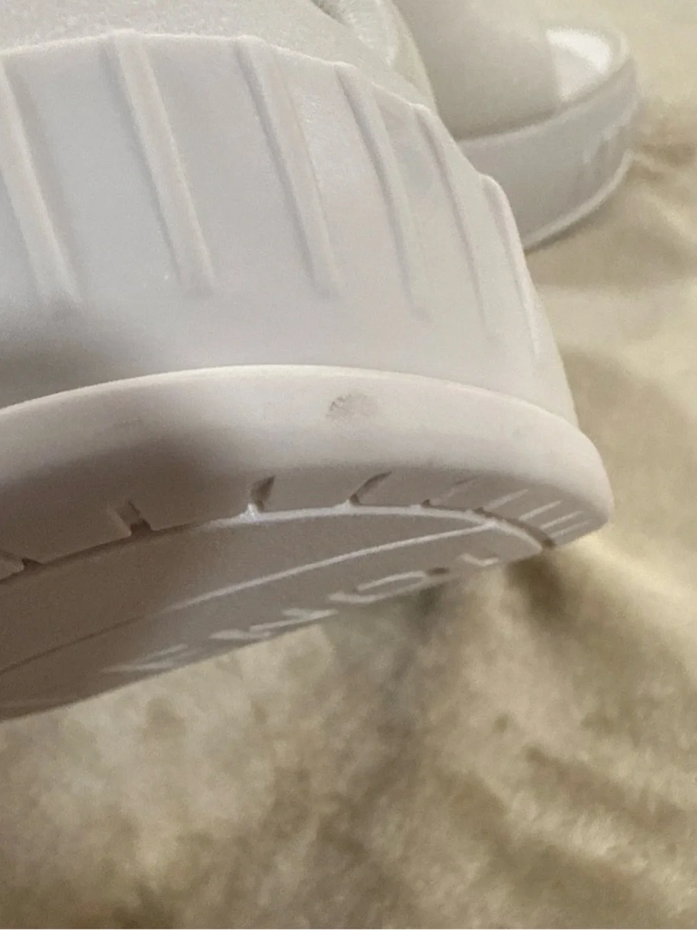 Fendi White Embossed Logo Platform Wedges